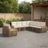  vidaXL Kerti Kanapé Szett 9 db Beige és Krémszínű polirattan