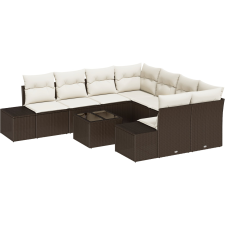 vidaXL Kerti Kanapé Szett 9 pcs Barna Poli rattan (3346998) kerti bútor