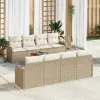 vidaXL Kerti Kanapé Szett 9 pcs Bézs és fehér