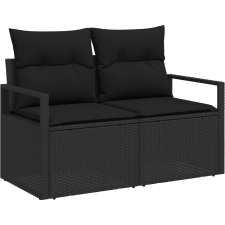 vidaXL Kerti Kanapé Szett 9 pcs Fekete (3356350) kerti bútor