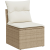 vidaXL Kerti Kanapé Szett párnával 11 pcs Bézs és fehér Poli rattan (3354560)