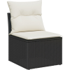 vidaXL Kerti Kanapé Szett párnával 6 pcs Fekete Poli rattan (3348463)