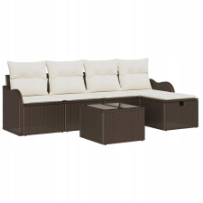 vidaXL Kerti Kanapé Szett párnával tárolóval 6 pcs Barna Poli rattan (3360299) kerti bútor