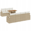 vidaXL Kerti Kanapé Szett tárolóval 8 pcs Bézs Poli rattan (3358283)