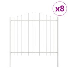 vidaXL Kerti Kerítés Ív Felső Fehér 13,6x1,25 m Acél (3360174) építőanyag
