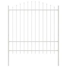 vidaXL Kerti Kerítés Íves Felső, Fehér, 1,7x1,75 m, Acél (42003920) építőanyag