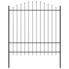 vidaXL Kerti Kerítés Íves Felülettel Szürke 1,7x1,75 m Acél (42003906) építőanyag