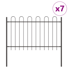 vidaXL Kerti kerítés íves tetejű, szürke, 11,9x1,2 m, acél (3334136) építőanyag