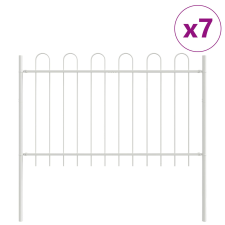 vidaXL Kerti Kerítés Ívvel, Fehér, 11,9x0,8 m, Acél (3334144) építőanyag