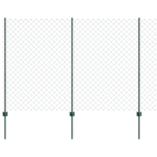 vidaXL Kerti Kerítés Készlet 2 db Zöld Fém 25x1,5 m Tartós (3336255) építőanyag