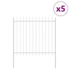 vidaXL Kerti Kerítés Lándzsa Felsővel, Fehér, 8,5x1,5 m, Acél (3334102) építőanyag