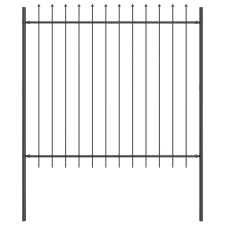 vidaXL Kerti Kerítés Lándzsás Felső Szürke 1,7x1,5 m Acél (42003872) építőanyag