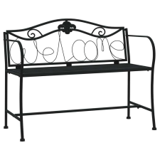 vidaXL Kerti pad 104 cm, kétszemélyes, acél, fekete kerti bútor