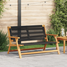 vidaXL Kerti pad Fekete 76x122x73 cm Tömör akácfából kerti bútor