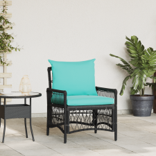 vidaXL Kerti Szék Párnákkal Fekete 60x70x78 cm Poli Rattan kerti bútor