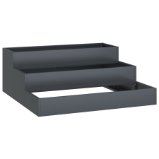 vidaXL Kerti Ültető 3-Tier 90x90x35 cm Antracit Acél (865836) kerti tárolás