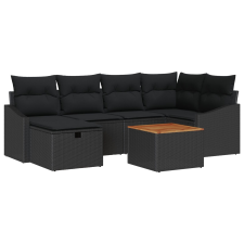 vidaXL Kertiszófa készlet 7 db Fekete (3360901) kerti bútor