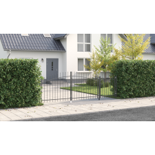 vidaXL Kertkapu lándzsa csúccsal szürke 125x400 cm acél kerti bútor