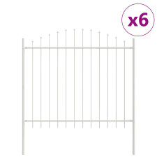vidaXL Kertkerítés Ívelt Felső Fehér 10,2x1,25 m Acél (3360162) építőanyag