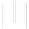 vidaXL Kertkerítés Íves Felső Fehér 1,7x1,25 m Acél (42003918)