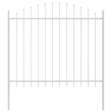 vidaXL Kertkerítés Íves Felső Fehér 1,7x1,25 m Acél (42003918) építőanyag