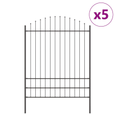 vidaXL Kertkerítés Íves Felső Szürke 8,5x2 m Acél (3360117) építőanyag