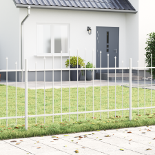 vidaXL Kertkerítés Íves Felsővel, Fehér, 6,8x1 m, Acél építőanyag