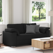 vidaXL Két személyes kanapé Fekete 140 cm Textil bútor