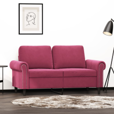 vidaXL kétszemélyes bordó bársony kanapé 120 cm bútor