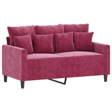 vidaXL kétszemélyes bordó bársony kanapé 120 cm (359297) bútor