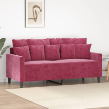 vidaXL kétszemélyes bordó bársony kanapé 140 cm bútor