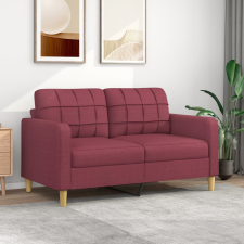 vidaXL Kétszemélyes bordó szövet kanapé 140 cm bútor