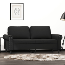 vidaXL kétszemélyes fekete bársony kanapé 140 cm bútor