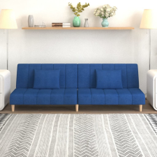 vidaXL Kétszemélyes kék szövet kanapéágy bútor