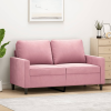 vidaXL kétszemélyes rózsaszín bársony kanapé 120 cm
