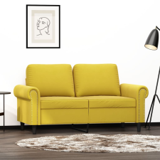 vidaXL kétszemélyes sárga bársony kanapé 120 cm bútor