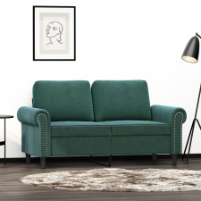 vidaXL kétszemélyes sötétzöld bársony kanapé 120 cm bútor