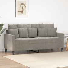 vidaXL kétszemélyes világosszürke bársony kanapé 140 cm bútor