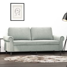 vidaXL kétszemélyes világosszürke bársony kanapé 140 cm bútor