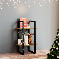 vidaXL kétszintes barna tömör fenyőfa könyvszekrény 40 x 30 x 70 cm bútor