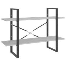 vidaXL kétszintes betonszürke forgácslap könyvszekrény 100x30x70 cm (806471) bútor