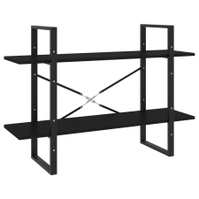 vidaXL kétszintes fekete forgácslap könyvszekrény 100 x 30 x 70 cm (806468) bútor