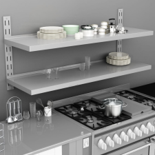 vidaXL kétszintes rozsdamentes acél falra szerelhető polc 150 x 30 cm bútor