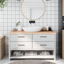 vidaXL Kezeletlen tömör fa fürdőszobai pult 140 x 50 x 6 cm fürdőszoba bútor