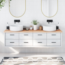vidaXL Kezeletlen tömör fa fürdőszobai pult 180 x 60 x 4 cm fürdőszoba bútor