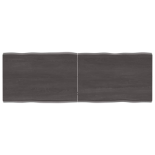 vidaXL Kezelt sötétszürke tömör tölgyfa asztallap 140x50x4 cm bútor