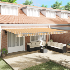 vidaXL Kézi Behúzható Napellenző Csíkos Mintával 600x300 cm kerti bútor