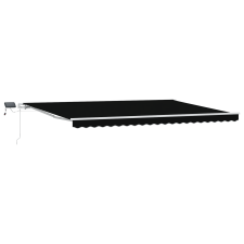 vidaXL Kézi Behúzható Napellenző LED-del Fekete 500x350 cm (3331518) kerti bútor