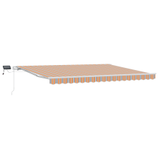 vidaXL Kézi behúzható napellenző LED színes csíkkal 450x300 cm (3330928) kerti bútor