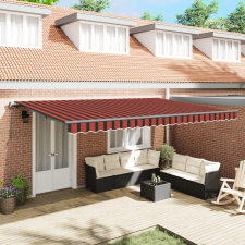 vidaXL Kézi Behúzható Napellenző Narancs és Barna 500x300 cm kerti bútor